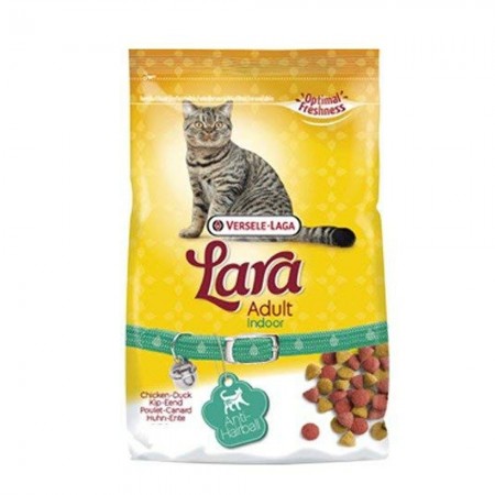 Voedsel anti-haarballen voor katten Lara met eend en kip 350 gr
