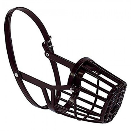 Bozal de plástico negro tipo cesta para perro talla 1