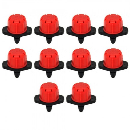 Czerwony kroplownik regulowany 0-49 l/h Variflow. 10 jednostek