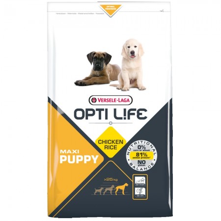OPTI Life Puppy Maxi Hundefutter mit Huhn und Reis 12,5 kg
