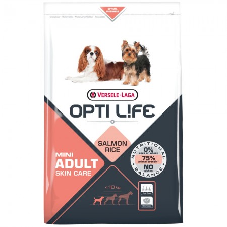 OPTI Life Skin Care Mini Hundefutter mit Lachs und Reis 7,5 kg