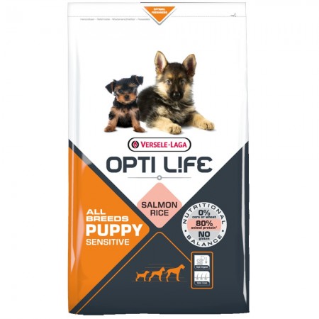 OPTI Life Puppy Sensitive Hundefutter mit Lachs und Reis 12,5 kg