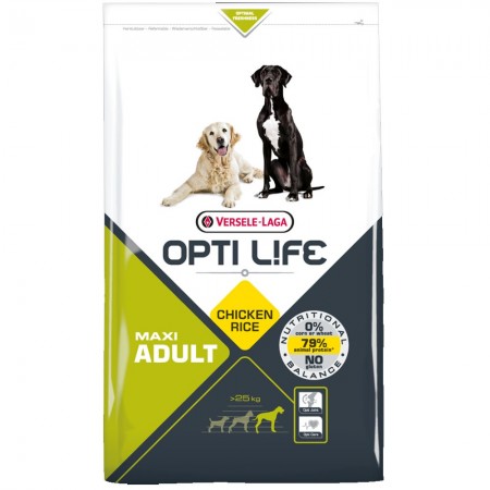 OPTI Life Adult Maxi Hundefutter mit Huhn und Reis 12,5 kg