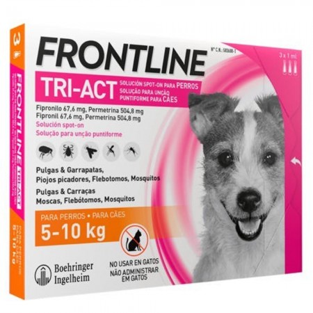 Anti-Floh-Pipetten Frontline Tri-Act 3-tlg. X 1ml. für Hunde von 5-10 kg.