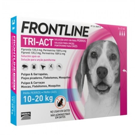Pipetas anti-pulgas Frontline Tri-Act 3 uds. X 2 ml. para perros de 10-20 kgs.
