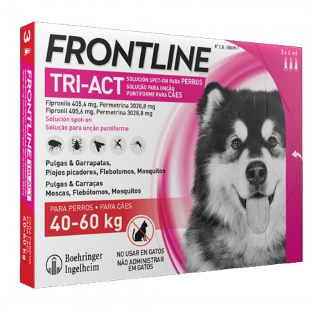 Anti-Floh-Pipetten Frontline Tri-Act 3-tlg. X 6ml. für Hunde von 40-60 kg.