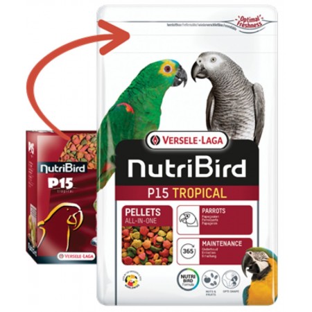 Nutribird P15 Original - Erhaltungsfutter für einfarbige Papageien und Papageien 3 kg