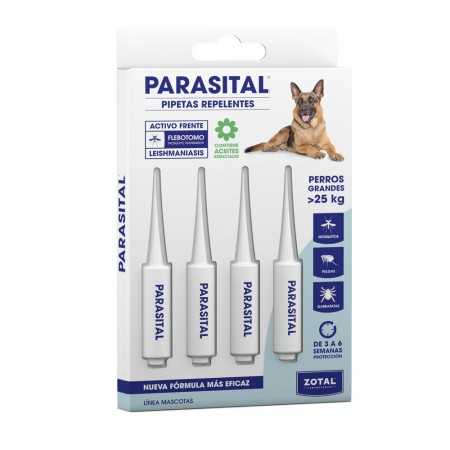 Parasital® Pipeta antiparasitaria para Perros grandes +25 kg 4 x 5 ml
