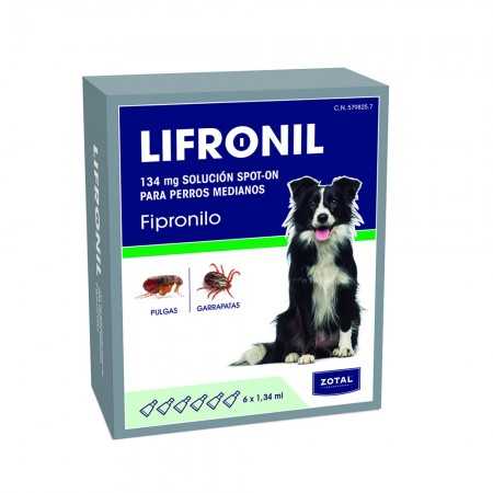 Lifronil® Pipetas antiparasitarias para Perros Medianos 6 x 1,34 ml