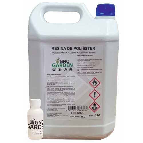 Confezione di resina poliestere 5kg + catalizzatore 100gr