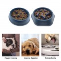 Comedero Anti-Voracidad para Perros y Gatos con Plato Interactivo Antideslizante de alta calidad. Azul oscuro pastel