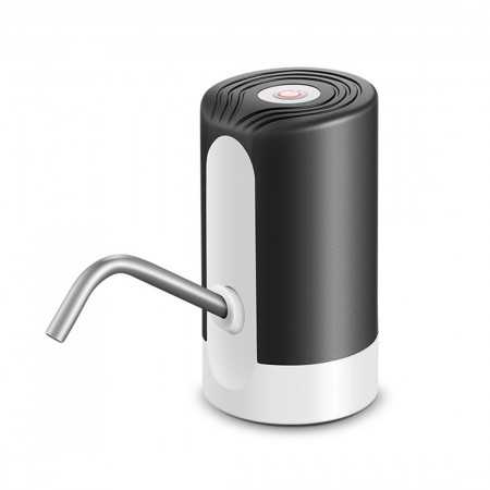 Dispensador eléctrico de agua extraíble con grifo dosificador para botellas de agua, carga USB y diseño en negro