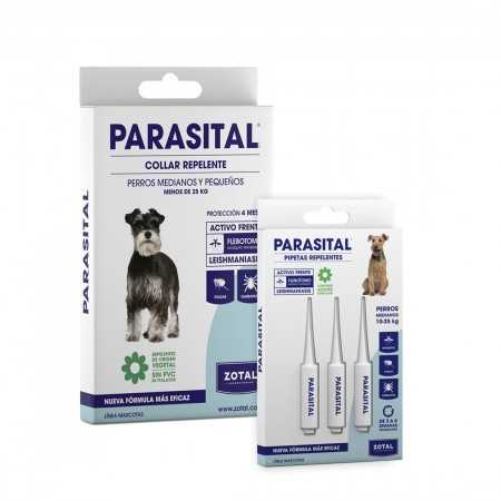 PARASITAL® Pack Antiparasitario para Perros Medianos | Collar y Pipeta con Ingredientes Naturales contra pulgas y garrapatas