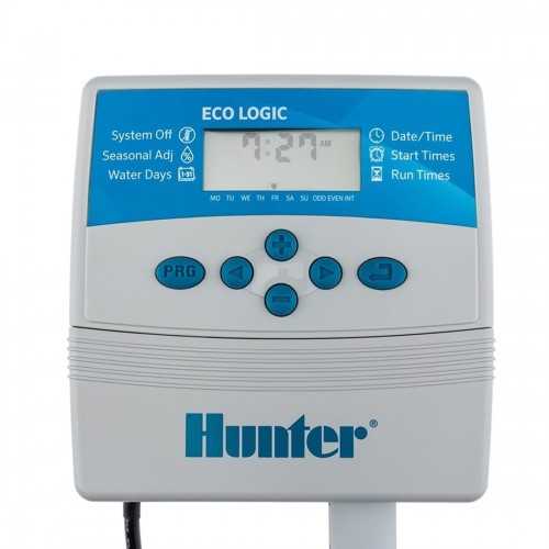 Programador eléctrico Eco Logic 4 estaciones Interior Hunter