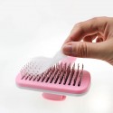 Cepillo Rosa para mascotas de pelo largo y corto con sistema de clic para atrapar pelos