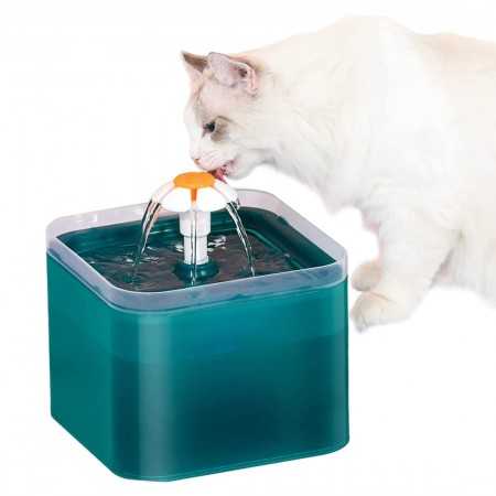 Fuente para gatos - Bebedero automático ultra silencioso con filtro y bomba de agua - 2L con luz LED