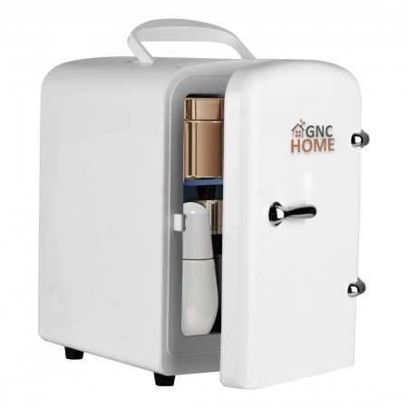 Weißer 4-Liter-Mini-Kühlschrank für Make-up, Hautpflege und Auto – Kühlen und Heizen