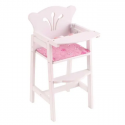 Trona de madera KidKraft Lil' Doll de juguete con cojín rosa, silla de madera para muñecos bebe