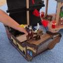 Juego de madera Pirate'S Cove KidKraft con barco pirata y figuras, Set con tesoro iluminado y cañones con sonido y luz.