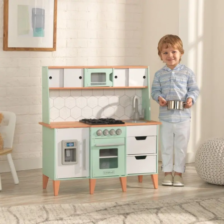 Mid-Century Modern Spielküche mit EZ Kraft Assembly™ für Kinder aus Holz von KidKraft.