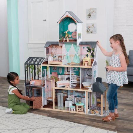 Casa de muñecas Celeste Mansion con EZ Kraft Assembly™ de Kidkraft con muebles y accesorios incluidos, para muñecas de 30 cm
