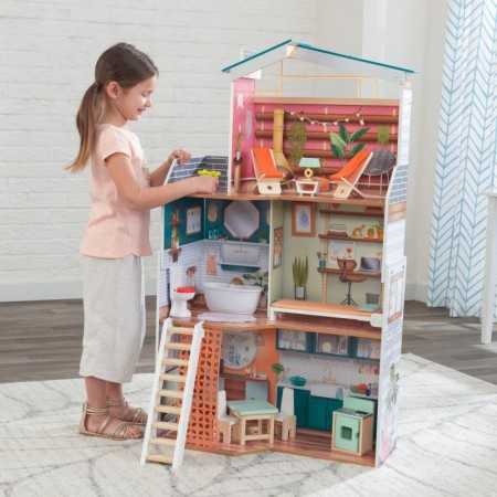 Marlow-Puppenhaus aus Kidkraft-Holz mit Möbeln und Zubehör für 30-cm-Puppen