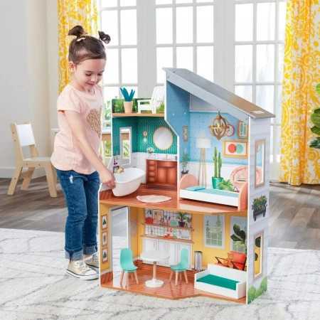 Emily-Puppenhaus aus Kidkraft-Holz mit Möbeln und Zubehör für 30-cm-Puppen