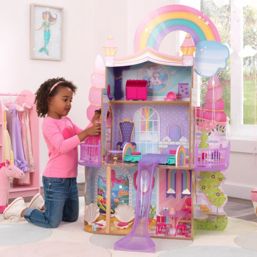 Casa de muñecas Rainbow Dreamers Unicorn Mermaid con EZ Kraft Assembly™ de Kidkraft.