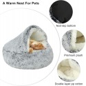 Cama de felpa suave para gatos y perros en forma de cueva. Antideslizante y Lavable, para mascotas pequeñas y medianas