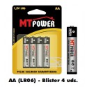Alimentação por bateria alcalina AA (unidades Blister 4)